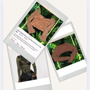 3 shirts willow Elegant Brown Long Sleeve Women's Top all medium